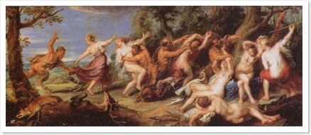 Diana's Nymphs Chased by Satyrs by Peter Paul Rubens, Canvas, c. 1670.